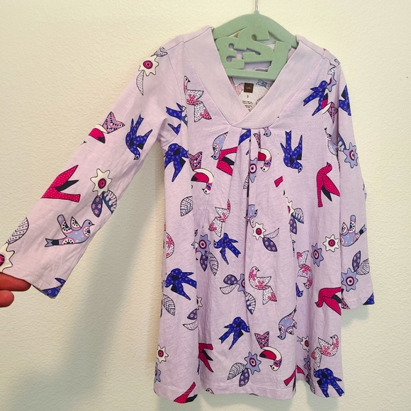 Tea Collection Kantha Doves Trapeze Dress, size 3 - Picture 2 of 6